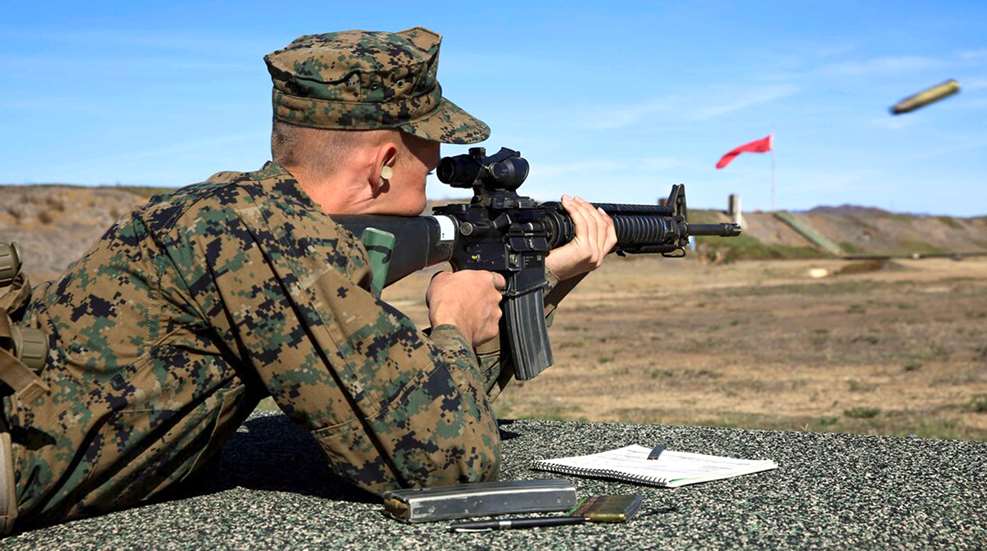Marine on rifle range