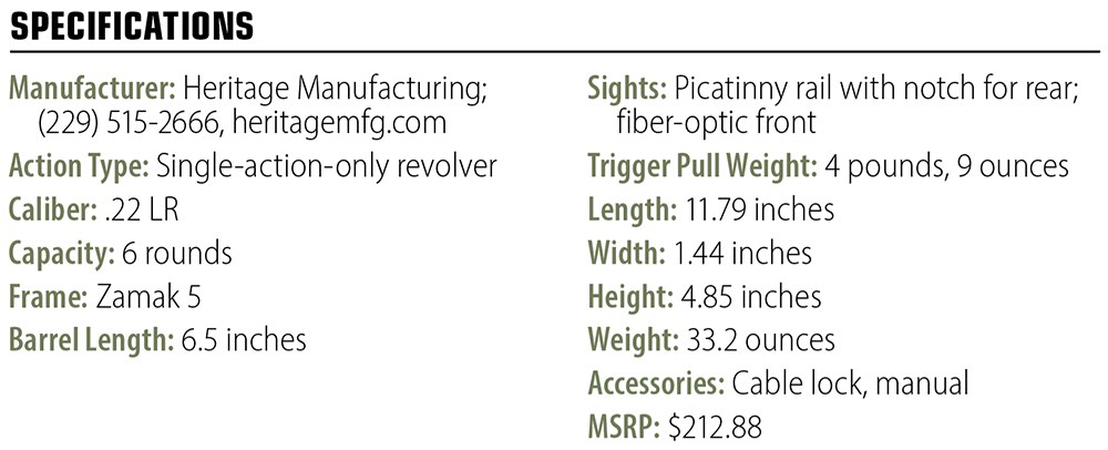 Rough Rider Tactical Cowboy Revolver specs