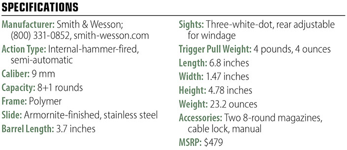 S&amp;W M&amp;P9 Shield EZ specs