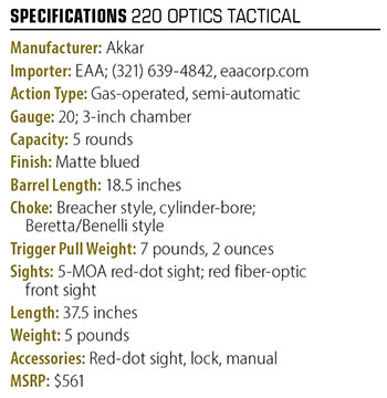 220 OPTICS Tactical specs