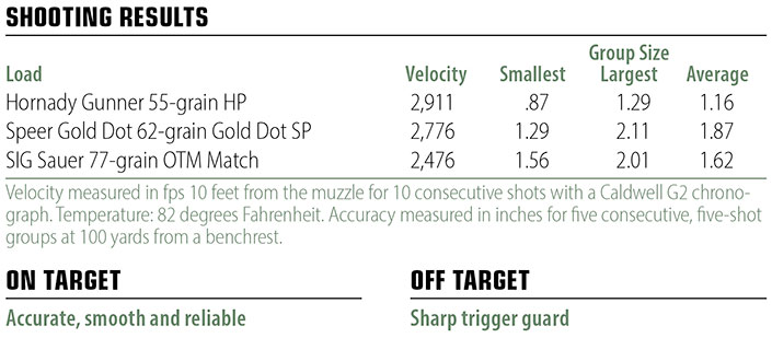 Springfield Armory  Saint B5 shooting results