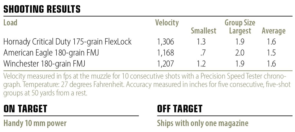Ruger LC Carbine 10 mm shooting results