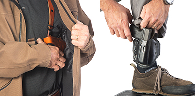 shoulder holster, ankle rig