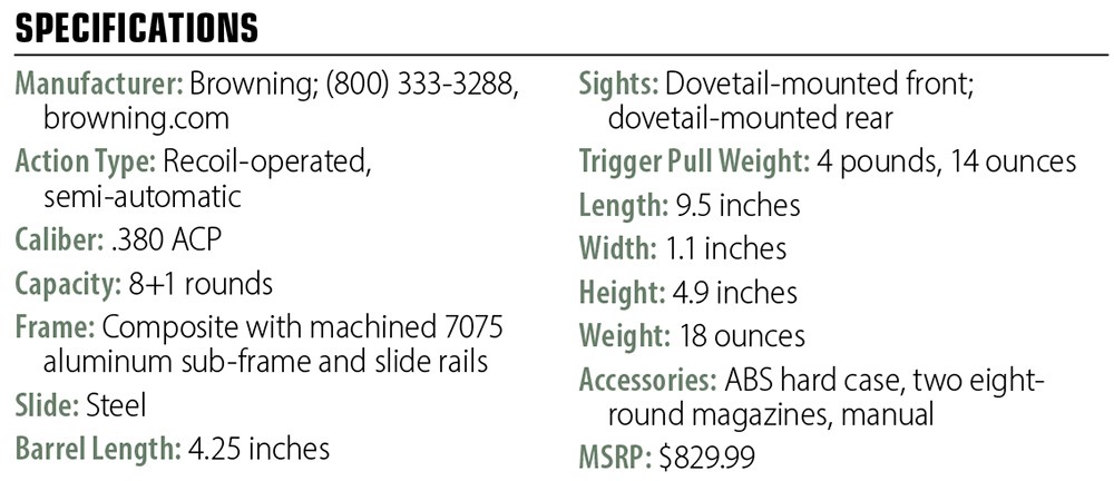 Browning 1911-380 Black Label Pro specs