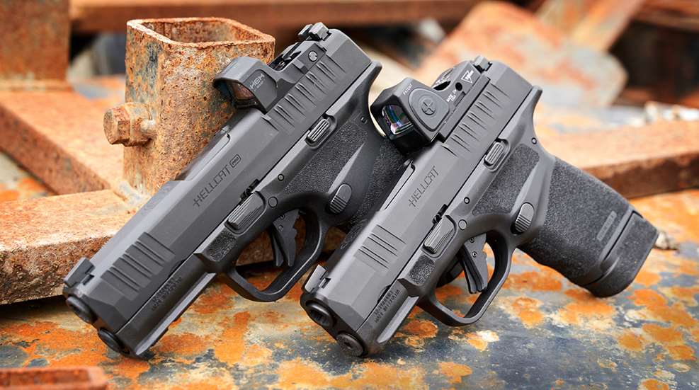 Hellcat vs Hellcat Pro pistols facing left