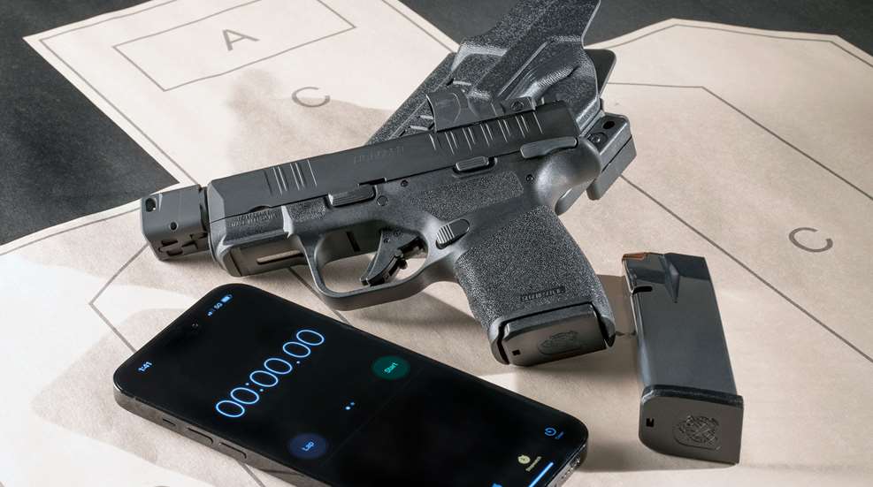 pistol with smartphone