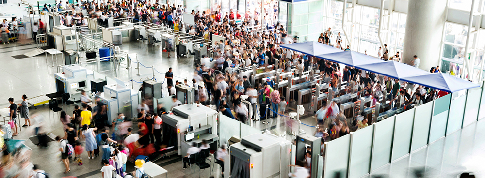 crowds in room