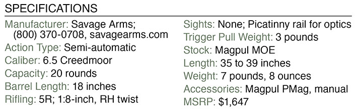 Savage MSR 10 Hunter Overwatch specs