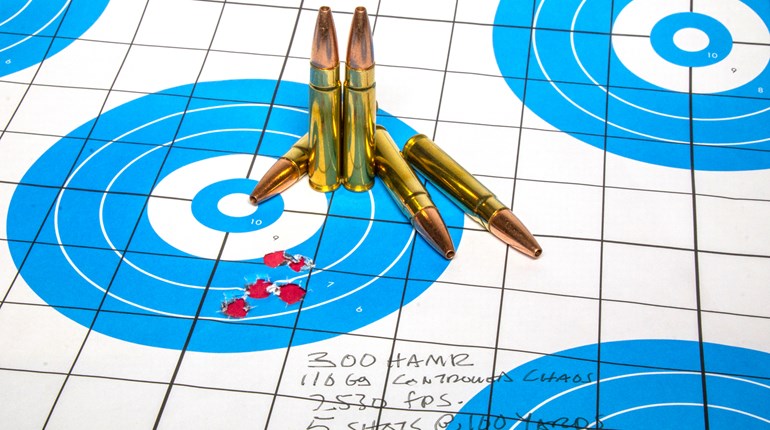 ammo on paper target