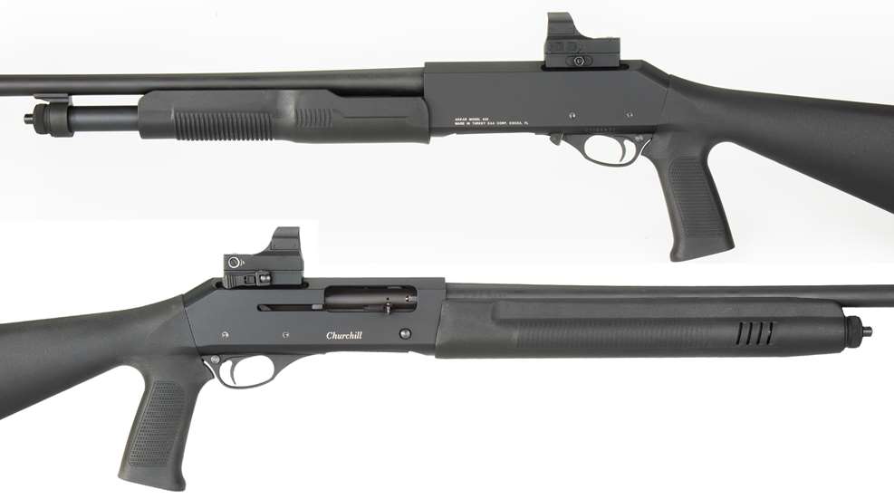 pump shotgun, semi auto shotgun