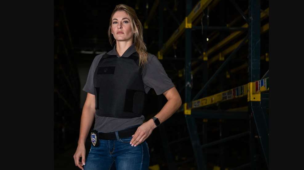 woman wearing bulletproof vest