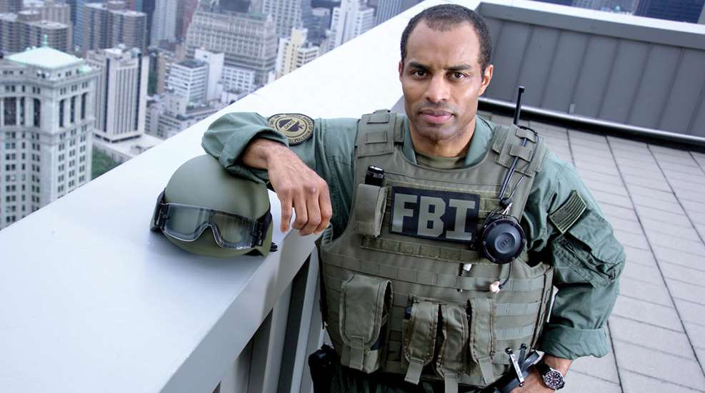 FBI sniper on rooftop in city