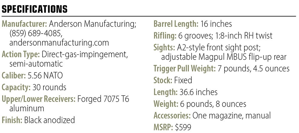 Anderson Manufacturing AM-15 specs