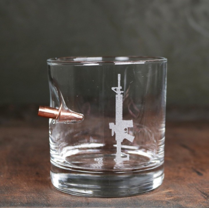 AR-15 Rocks Glass