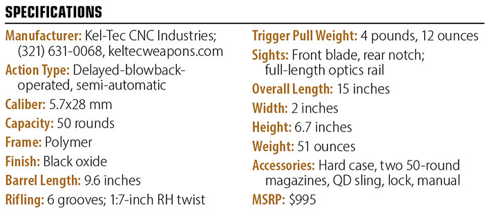 Kel-Tec P50 specs