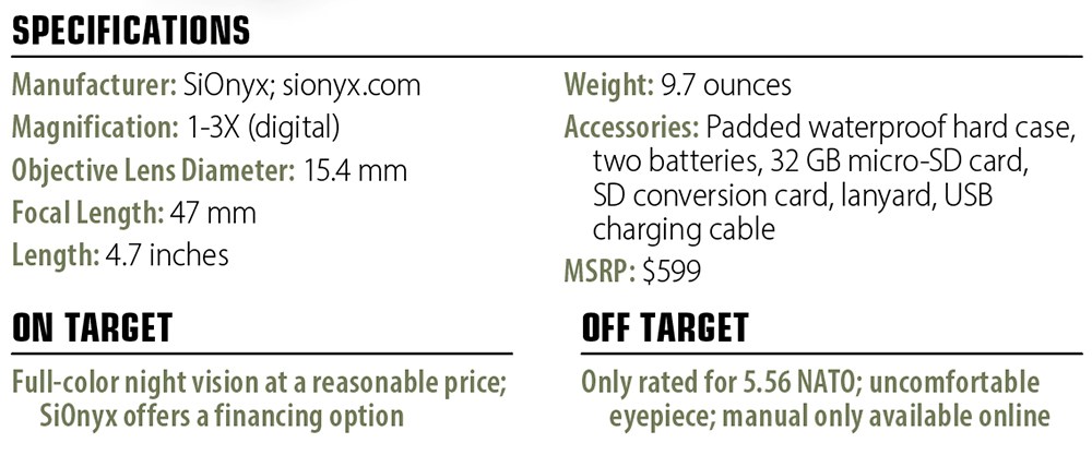 SiOnyx Aurora Black specs