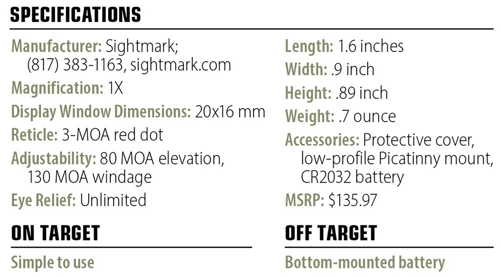 Sightmark Mini Shot A-Spec M3 specs