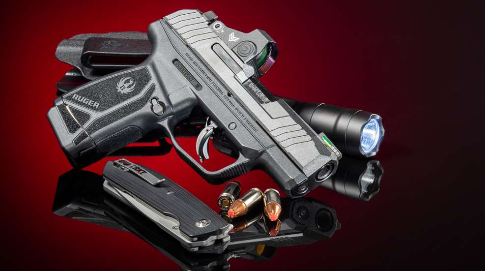 Ruger Max-9 with knife and light