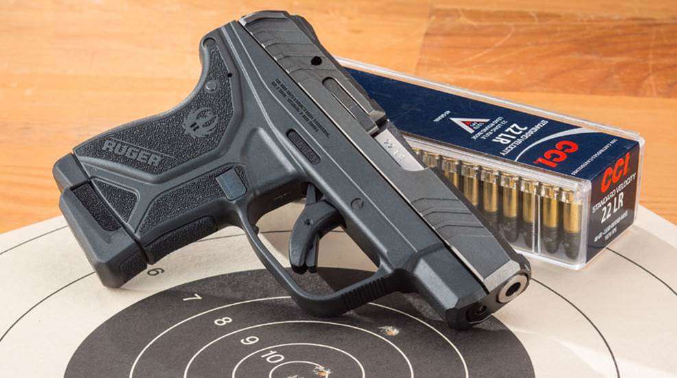 pistol and ammo on target