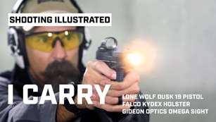 I Carry cover for Lone Wolf Dusk 19 pistol with Gideon Optics Omega sight and Falco holster